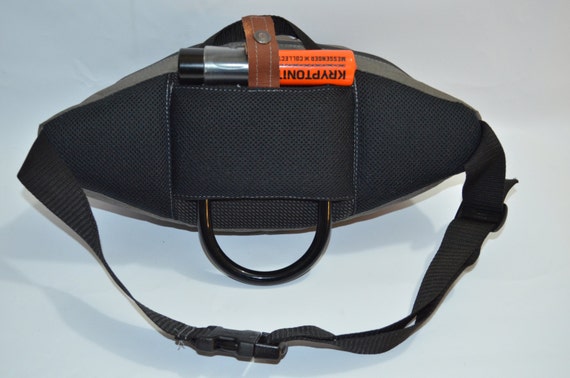 Fanny Pack Olive Grey Cordura Hip Pouch, U Lock Holder