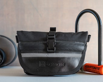 HIP BAG, U lock holster, waterproof belt pack black cordura actical modular pocket for commuting