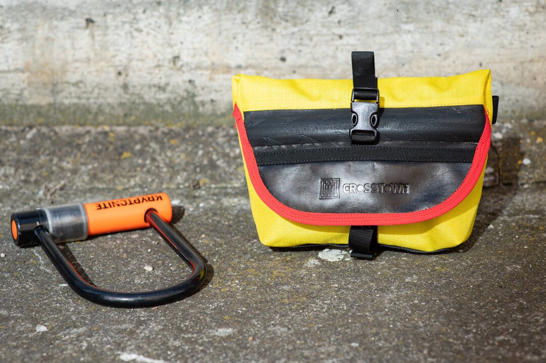 HIP BAG, U Lock Holster, Waterproof Belt Pack Made of Yellow CORDURA