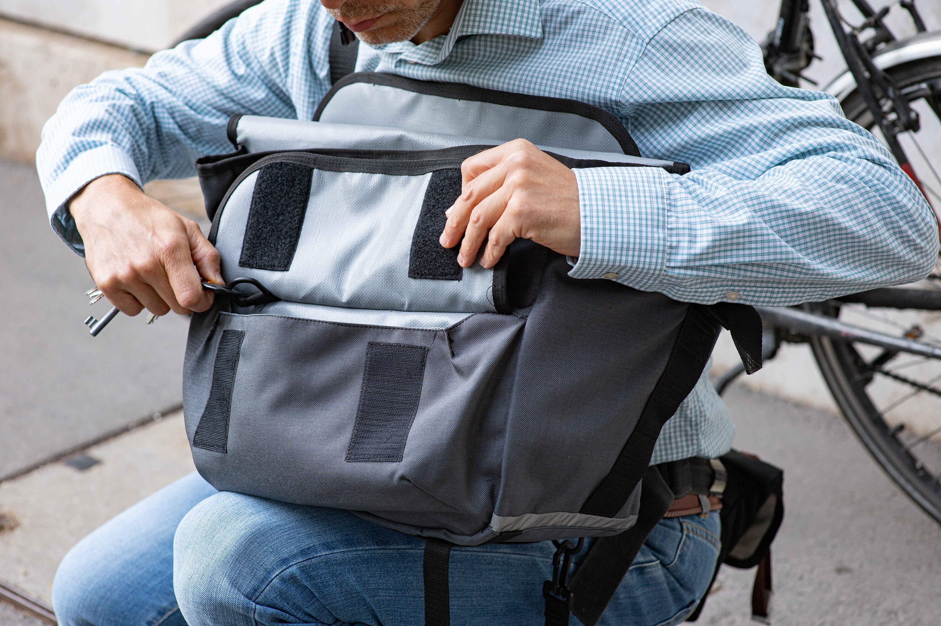Waterproof Cordura Bicycle Messenger Bag: 13-inch Laptop, Recycled