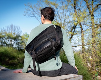 Waterproof Cordura Bicycle Messenger Bag • Crossbody Commuter Sling with Laptop Pocket and Reflective Tape