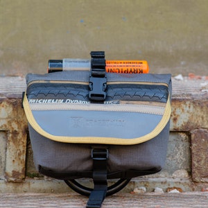 U LOCK holder hip bag waterproof Cordura grey recycled tire bicycle waist pack belt utility pack commuting
