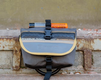 Waterproof Cordura U-lock Hip Bag: Recycled Tire Bicycle Waist