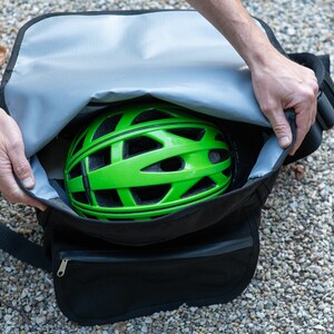 Borsa messenger per bicicletta impermeabile, realizzata in tessuto Cordura nero 1000D, zaino per moto, borsa a tracolla per pendolari, zaino a tracolla, immagine 6