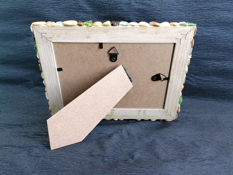 Seashell Photo Frame Pebble Art Handcrafted Picture Frame Etsy