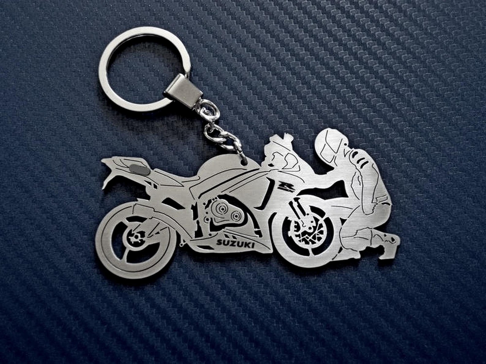 Bike Keychain Keychain Suzuki with Biker Father's Day Etsy