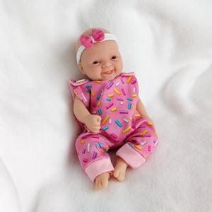 Silicone baby doll outfit 6&quot; 7 &quot; 9&quot;  10&quot;  11&quot;  12&quot;  inch doll clothes for mini reborn baby doll, romper + hat