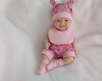 Conjunto de muñeca renacida de 18 cm: miniropa hecha a mano