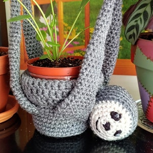 Crochet Sloth Plant Hanger