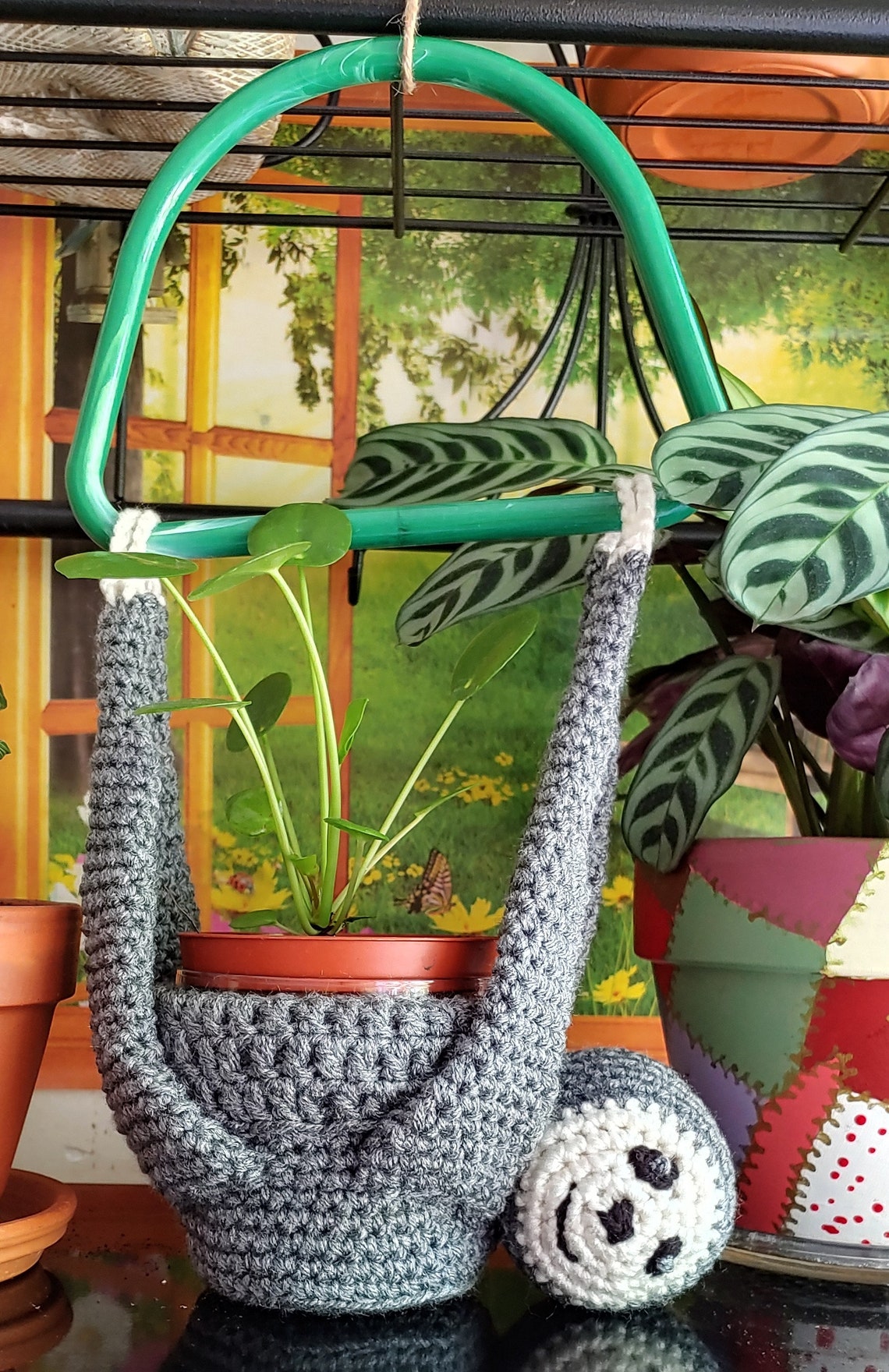 Crochet Sloth Plant Hanger - Etsy