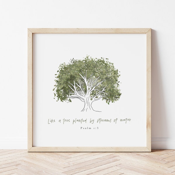 Like a Tree | Psalm 1:3 | Watercolour Bible Scripture, Bible Quotes, Bible Wall Art | DIGITAL DOWNLOAD ONLY