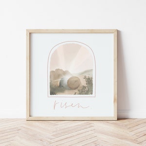 Easter | Resurrection Sunday | Jesus is Risen | Risen | Watercolour Bible Scripture, Bible Quotes, Bible Wall Art | DIGITAL DOWNLOAD ONLY