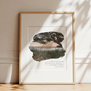 Matthew 19v26 | With God All Things are Possible | Watercolour Bible Scripture, Bible Quotes, Bible Wall Art | DIGITAL DOWNLOAD ONLY