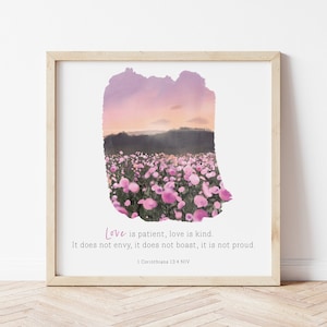 1 Corinthians 13:4 | Love is patient, Love is kind Watercolour Bible Scripture, Bible Quotes, Bible Wall Art | DIGITAL DOWNLOAD ONLY