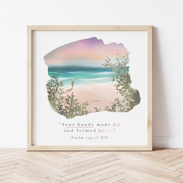 Psalm 119:73  | Watercolour Bible Scripture, Bible Quotes, Bible Wall Art | DIGITAL DOWNLOAD ONLY