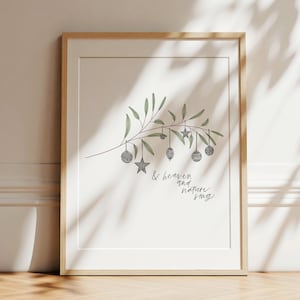 Alegría al mundo / El cielo y la naturaleza cantan Navidad Arte Impresión Acuarela