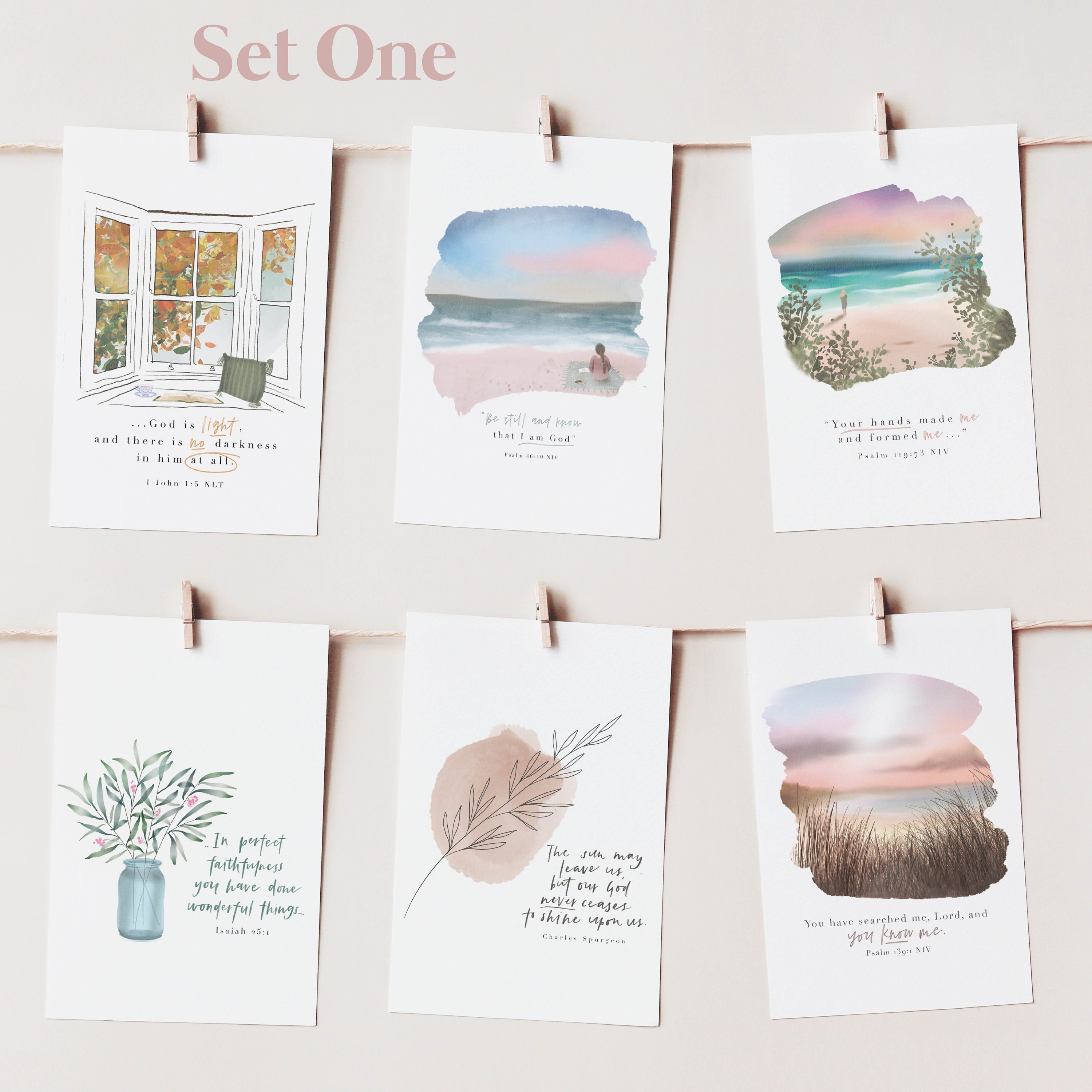 Greeting Card 6 Pack | Bible Verse Art | Scripture Encouragement ...