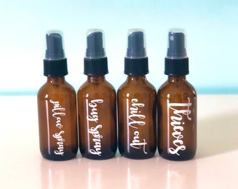 Essential Oil Spray Bottles | Set of 4 | 50ml Glass Spray Bottle