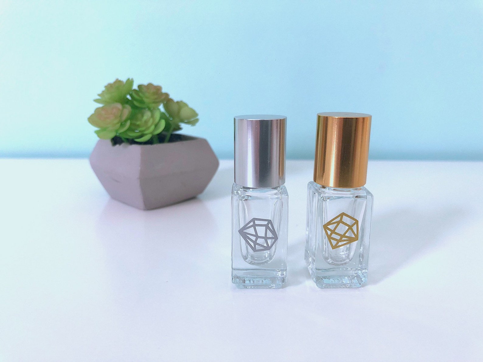 Square Roller Bottles Set of 2 3ml Roller Bottles Etsy