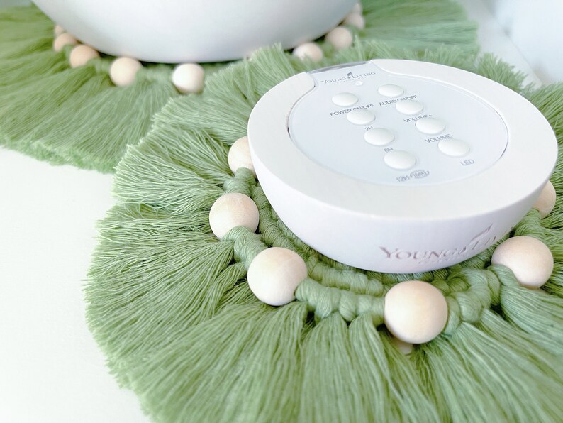 Macrame Diffuser Rug Set | With Wooden Beads Macrame Diffuser Coaster ...