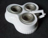 inkwell in ceramic, inkwell by desk, cups in metal, inkwell particular rarity, for three colors - ANTIQUE inkwell ink port in porcelain