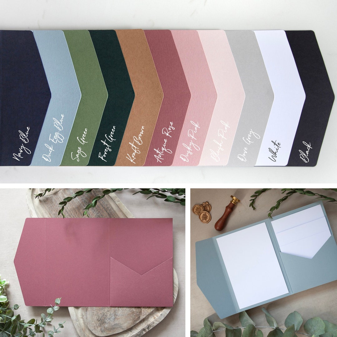 DIY SAMPLE Pocketfold Envelope Wallets, 5x7 Portrait, With Pocket