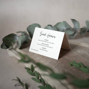 Menu Place Cards 'Amelia' Personalised Folded/Flat, Customised, Guest's Name & Menu Choices in One Place, Any fonts, Any Design/Text image 5