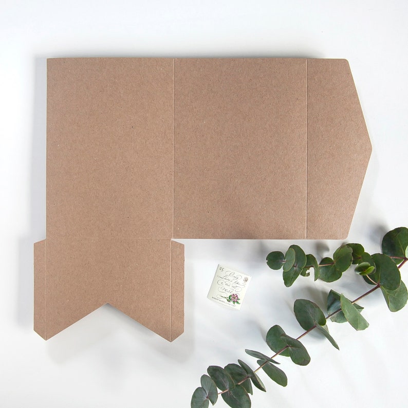 DIY Pocketfold Envelopes Rustic Kraft Brown 5x7 Etsy
