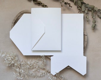 A5 Cream DIY Pocketfold Envelopes, 270gsm Portrait, with Pocket & fold-over Flap - Optional Matching Cream or Kraft Brown Envelopes