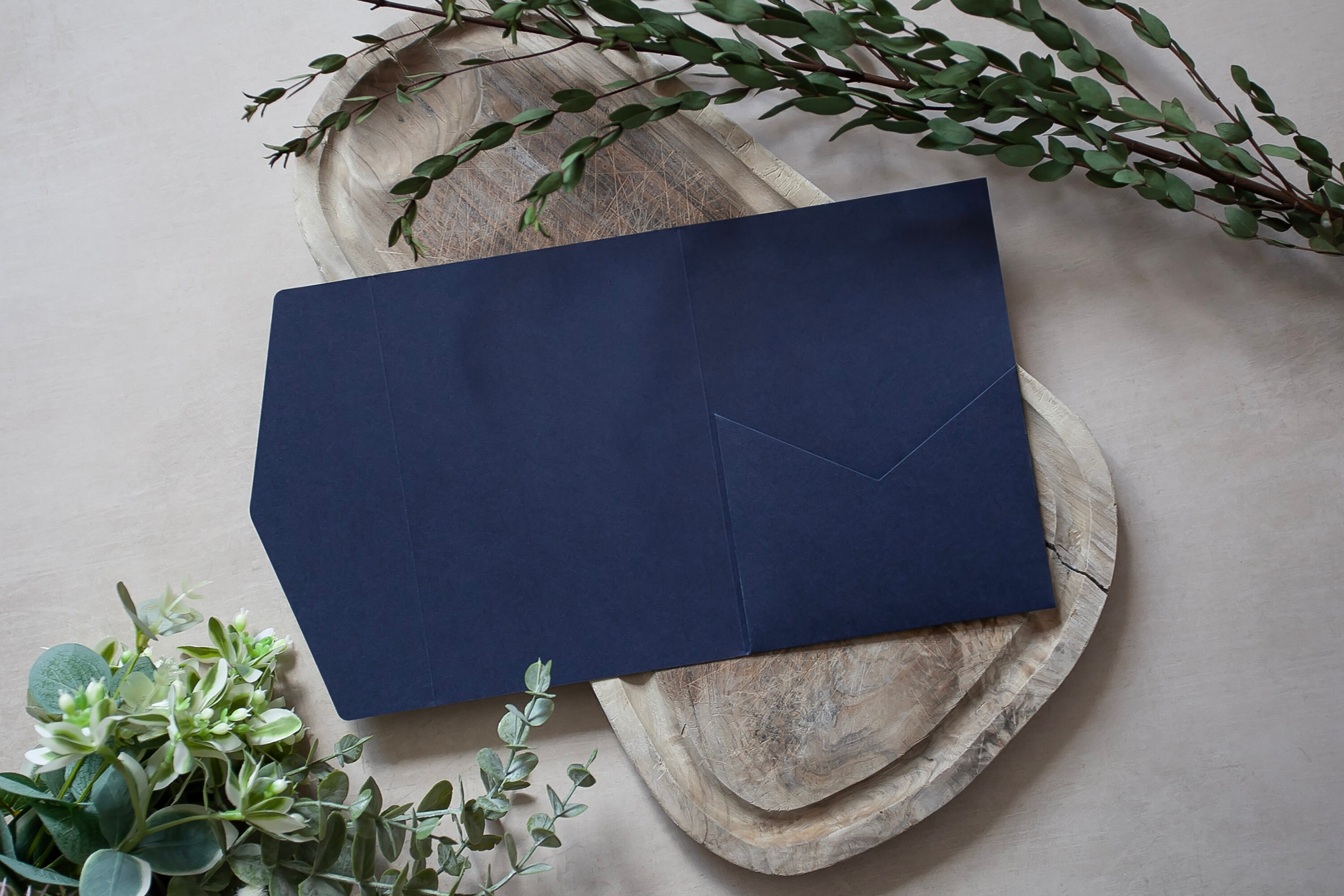 Navy Blue DIY Pocketfold Envelopes, 300gsm 5x7" Portrait, With Pocket ...