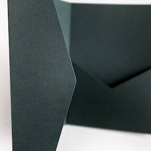 Forest Green DIY Pocketfold Envelopes, 300gsm 5x7" Portrait, with Pocket & fold-over Flap - Matching Forest Green or Kraft Brown Envelopes