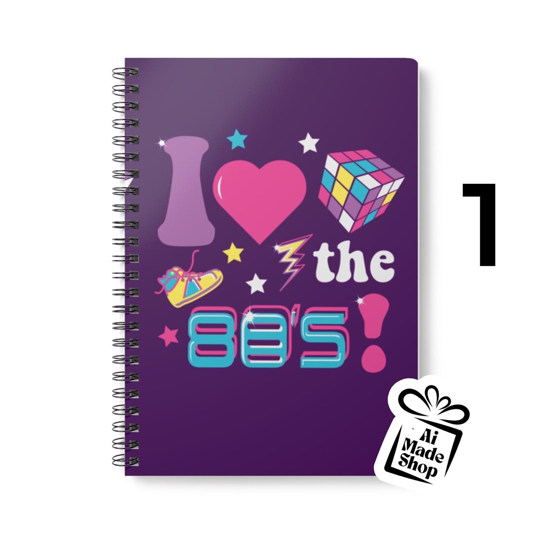 80s Spiral Notebook Journal A5, Retro Stationery Gift for Gen X, Lined ...