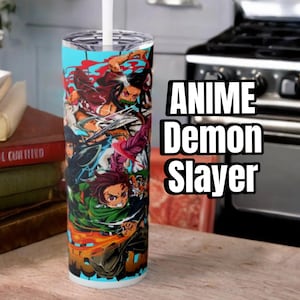 Anime Tumbler 20 oz, Japan Gift For Manga Lovers, Japanese  Stainless Steel With Straw Lid,  Travel Accessory For Hot Cold Coffee Drink