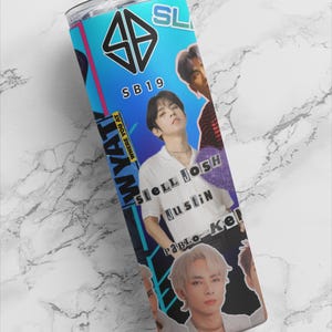 Sb19 Skinny Tumbler 20 oz, Filipino Pop Music Gift For Teens, Ppop Stainless Steel With Straw & Lid, Travel Accessory For Hot Cold Drinks