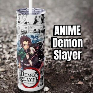 Anime Tumbler 20 oz, Japan Gift For Manga Lovers, Japanese  Stainless Steel With Straw Lid,  Travel Accessory For Hot Cold Coffee Drink