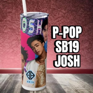 P-pop Sb19 Josh Tumbler 20 oz, Filipino Pop Music Gift For Teens Ppop Stainless Steel With Straw & Lid Travel Accessory For Hot Cold