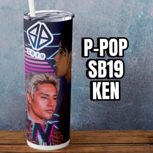 P-pop Sb19 Ken Tumbler 20 oz, Filipino Pop Music Gift For Teens Ppop Stainless Steel With Straw & Lid Travel Accessory For Hot Cold
