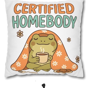 Frog Pillow Cover: Cottagecore Home Decor Accent