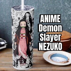 Anime Tumbler 20 oz, Japan Gift For Manga Lovers, Japanese  Stainless Steel With Straw Lid,  Travel Accessory For Hot Cold Coffee Drink, DS