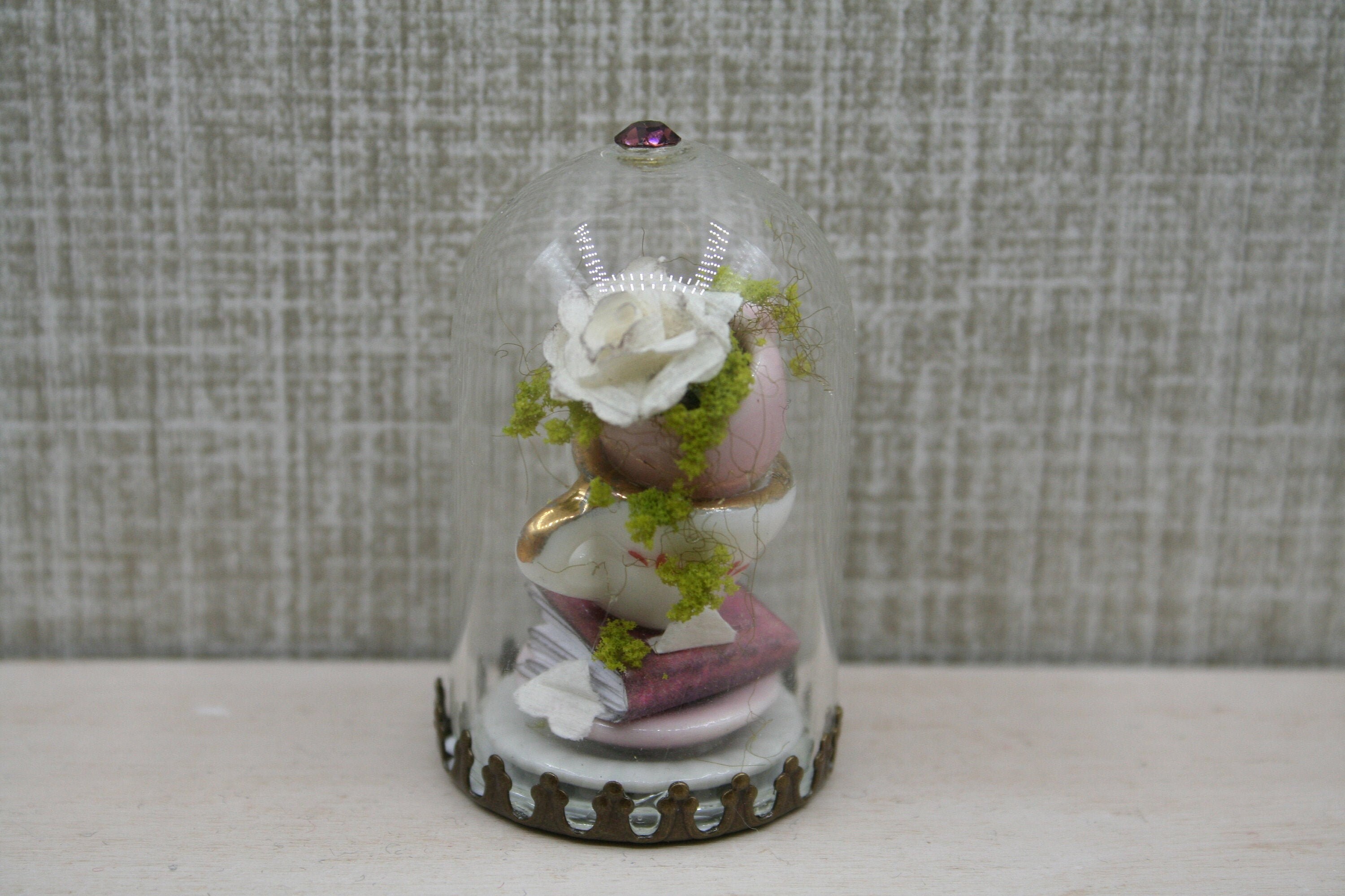 Casa delle bambole in miniatura autunno funghi e fiori cupola di vetro - Terrario campana di vetro - Italia Casa delle bambole in miniatura autunno funghi e fiori cupola di vetro - Terrario campana di vetro - Italia