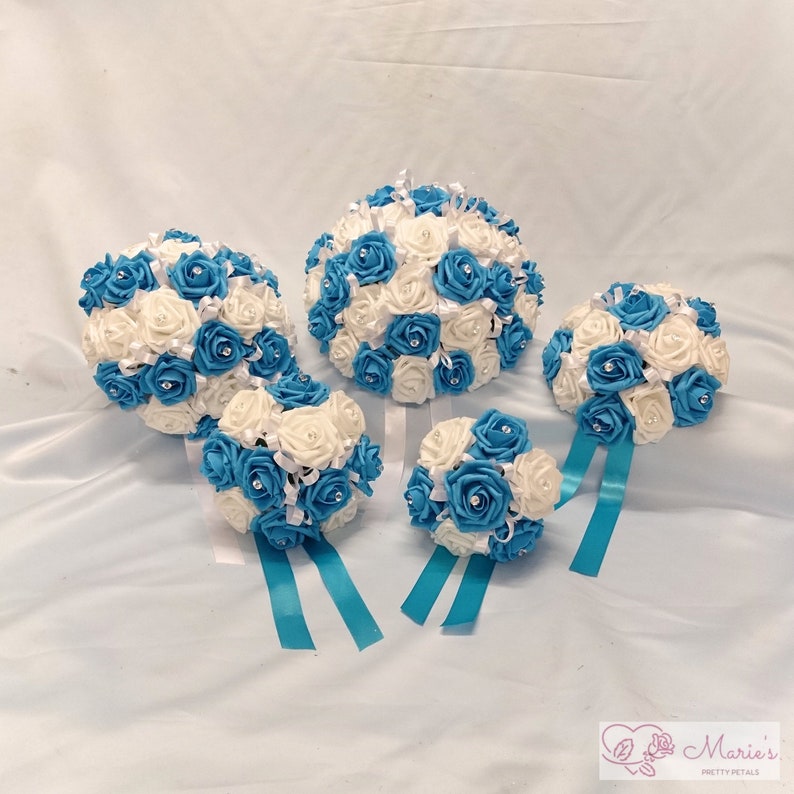 6 colourfast foam roses vibrant colours wedding flowers buttonholes mint