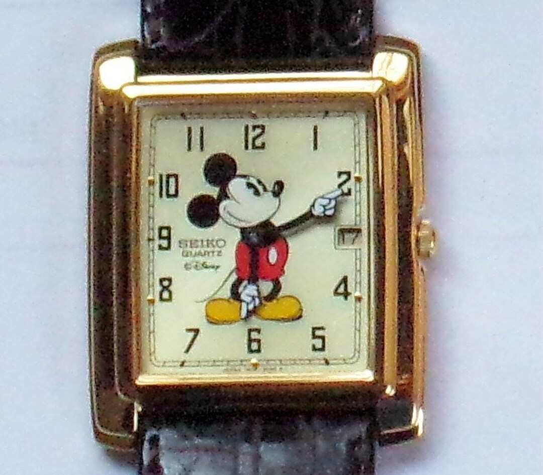 Disney Retired New Calendar Square Men's Mickey Mouse Watch