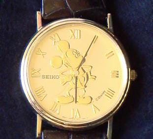 14k gold seiko mickey mouse watch outlet