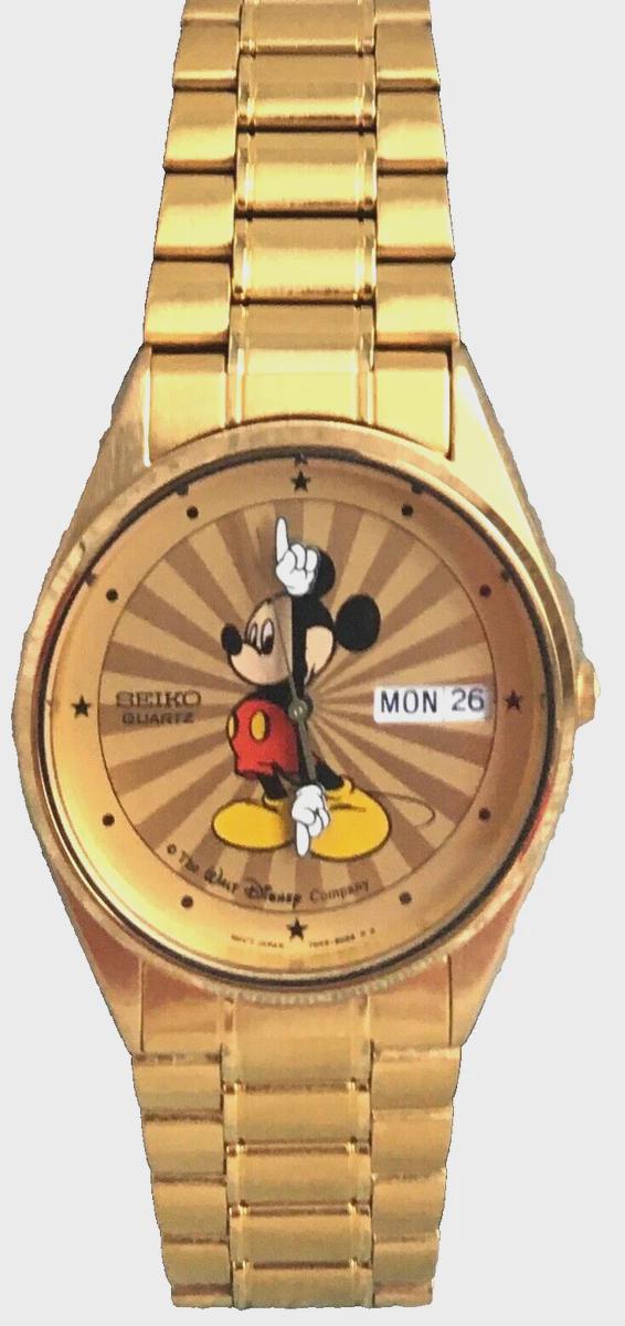 Brand-new Seiko Men's Mickey Mouse Watch! Starburst Dial Day/date