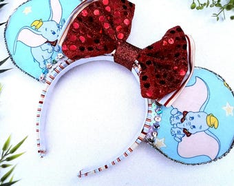 Adult Designer Elephant  Boutique Ears Ladies Headband Fits 6yrs-Adult Handmade Gift Mickey Minnie Ears Made USA birthday circus cruise