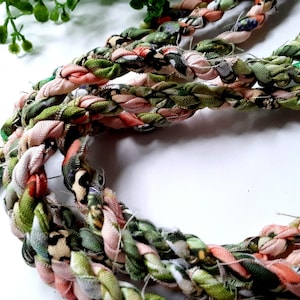 Handmade Fabric Cord Twine: Shabby Chic upcycled Rag Rope Cottagecore Trim  Repurposed Handtwisted Cotton rope, fashion, decor, crafts