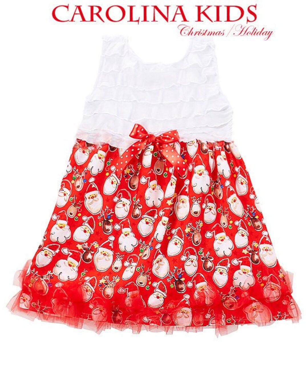 white christmas dresses Counting Daisies Olive Green Print Reindeer Dress main image 0