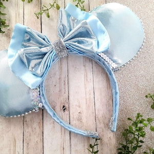 Cinderella Inspired Adult Size Mouse Ears Designer Ladies Wish Custom Boutique Headband Handmade Princess Birthday Holiday Ears