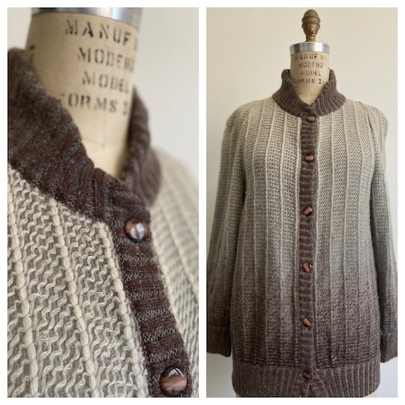 Vintage 1980's Italian Wool Mohair Sweater Ombre T