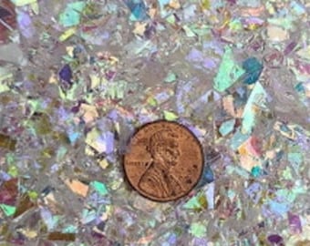 Opal ice glitter Irridesescent shreds flakes small size nail art-craft US Seller Irridesescent-opal-ice-glitter-shreds-flakes